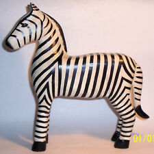 Old ZEBRA Hand Carved Painted Wood Art Sculpture Statue Figurine Vintage Antique picture