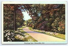 Postcard Greetings From Alexandria Indiana Scenic Tichnor Bros. picture