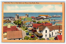 c1950's Bird's Eye View of Oak Bluffs and Wharf Oak Bluffs MA Postcard picture