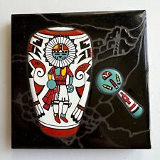 Vintage Cleo Teissedre Designs Handmade Painted Ceramic Sun Face Kachina Tile picture