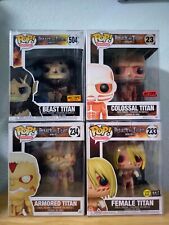 Funko pop Attack on titan Beast, Colossal, Armored and Female titans picture