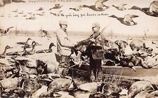 1909 Nebraska NE Good Day Duck Hunting Exaggeration Rifle RPPC Postcard picture