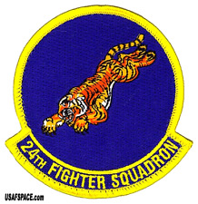 USAF 24TH FIGHTER SQ -24 FS- 495 FG -ACC- F-16 Fighting Falcon- VEL PATCH picture