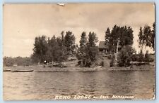 Wisconsin WI Postcard RPPC Photo Echo Lodge On Lake Namakagon c1940's Vintage picture