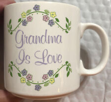 Vintage 1980s Russ Berrie Grandma Is Love 3.5” Collector Mug Cup EUC picture