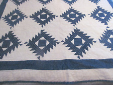 Late 1800s Indigo Blue & White Antique Quilt 78x64~All Cottons picture