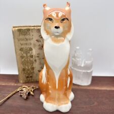 Vintage Lomonosov Lynx Ceramic Figure Cat Bobcat Signed Porcelain Figurine USSR picture