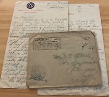 WWI AEF letter 149th FA Hq Co, rheumatism from sleeping on the floor, payday picture