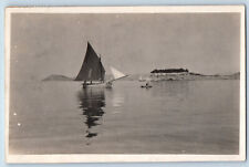 Yugoslavia Postcard Split Small and Medium Boat Canoeing Scene c1905 RPPC Photo picture
