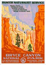 Bryce Canyon National Park Utah WPA Federal Art Project Doug Leen postcard picture
