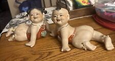 VERY FINE PAIR XL PIANO BABIES, CHINESE PORCELAIN FIGURINES VINTAGE picture