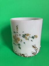 Antique Hand Painted Milk Glass Vase Early 1900's picture