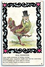 c1910's Old Rooster Man Head Bazile Nebraska NE Posted Antique Postcard picture