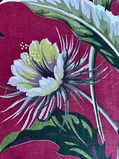 30's Art Deco Hawaiiana Candy Red & Chartreuse Barkcloth Vintage Fabric PILLOWS picture