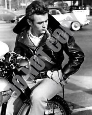1955 James Dean Riding Triumph TR5 Trophy Motorcycle 8x10 Photo picture