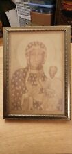 Rare Vintage Framed Our Lady of Czestochowa Print/photo 5 X 7 Inch picture
