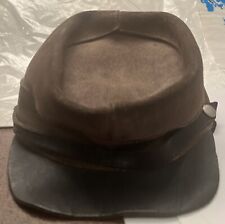 Vintage small Gray Confederate Military Civil War Reenactment Cap Hat Worn As Is picture