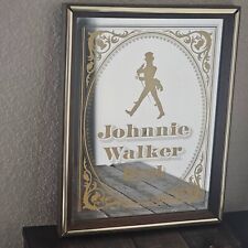 Vintage Johnnie Walker Red Framed Bar Pub Advertising Mirror 13.5