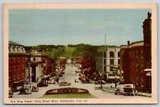King Street West Sherbrooke Canada - Hotels & Bus Sta & Stores c.1942 Postcard picture