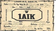 QSL  1931 Bangor Maine   radio card picture