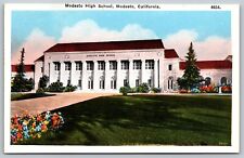 Modesto High School Vintage Postcard Modesto  CA c. 1915 Antique picture