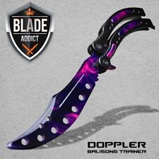 CSGO DOPPLER Practice Knife Balisong Butterfly Tactical Combat Trainer NEW picture