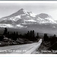 c1950s California Highway 97 RPPC Mt. Shasta Real Photo Road JH Eastman A164 picture