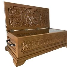 Reliquary Box Orthodox Christian Carved Wooden Handcarved 21.65