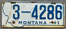 1941 Montana License Plate - Rustic - Original Paint picture