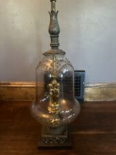 Beautiful Vintage Antique Victorian Blown Glass Lamp 39” Brass Cherubs Very Rare picture