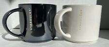 TWO 2013 Starbucks Coffee/Tea , Mug / Cup 14oz White/brown & Metallic picture