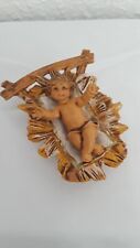 Vtg 1983 Fontanini Italy Baby Jesus In Manger Nativity Christmas Figure 2 Pcs picture
