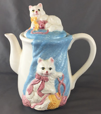 Vintage PMC Two Piece Ceramic Kitty Kitten Cat Playing with Yarn Teapot picture