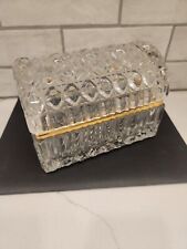 Lux Cut Crystal Large Treasure Chest Jewelry Trinket Box Stunning and Heavy picture