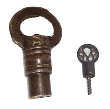 An Unique old solid brass small miniature KEY SHAPE screw Key padlock lock picture