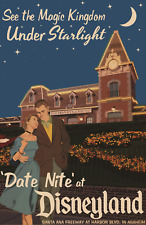 Date Night at Disneyland Retro Attraction Poster 11x17 Disney 1960s California picture