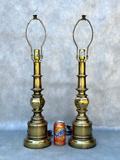 PAIR 2 VINTAGE STIFFEL BRASS LAMP LAMPS SET 3 PHASE BRIGHTNESS SWITCH ACTUATOR picture