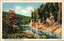 Winooski River Vermont Palisades Scenic River Landscape Linen Postcard picture