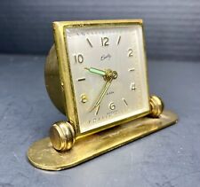 Vintage Bradley Brass Alarm Clock Glow in Dark Hands Hands Tilts Wind Up As Is picture