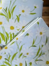 Vintage 70s Morgan Jones Dainty Daisies Melon TWIN Fitted, Flat, Pillowcase Set picture