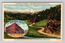 Denver CO-Colorado, Mount Evans And Range, Antique, Vintage Souvenir Postcard picture