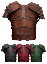 Men's Medieval Knight PU Leather Armor Viking Cosplay Costume Chest Armor Guard  picture