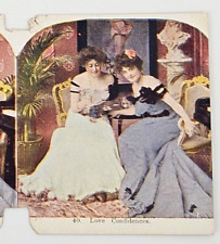 Love Confidences~1870s Victorian Ladies Stereoview~Hair style Gibson Pompadour picture