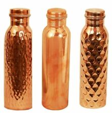 Beautiful Copper Water Drinking Bottle Hammered Plain & Diamond Health Benefits picture