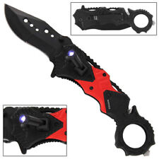 Tactical Survival Emergency Folding Pocket Knife with Flashlight & Glass Breaker picture