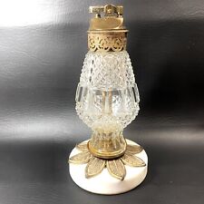 VTG Rengency Catco Italian Cut Glass Brass Plated Table Lighter Marble Base picture