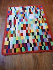 Vintage Quilt Square Crazy Patch Handmade Blanket  Fabrics 52
