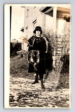 RPPC Portrait of Young Woman in Fur Coat Postcard picture