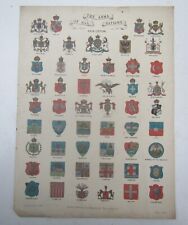 Old 'The Arms of All Nations' Country Coat of Arms Print c1850 G.Musgrave & Co picture
