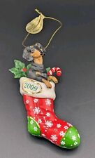 Danbury Mint Dachshund Ornament Dog In Christmas Stocking 2009 picture
